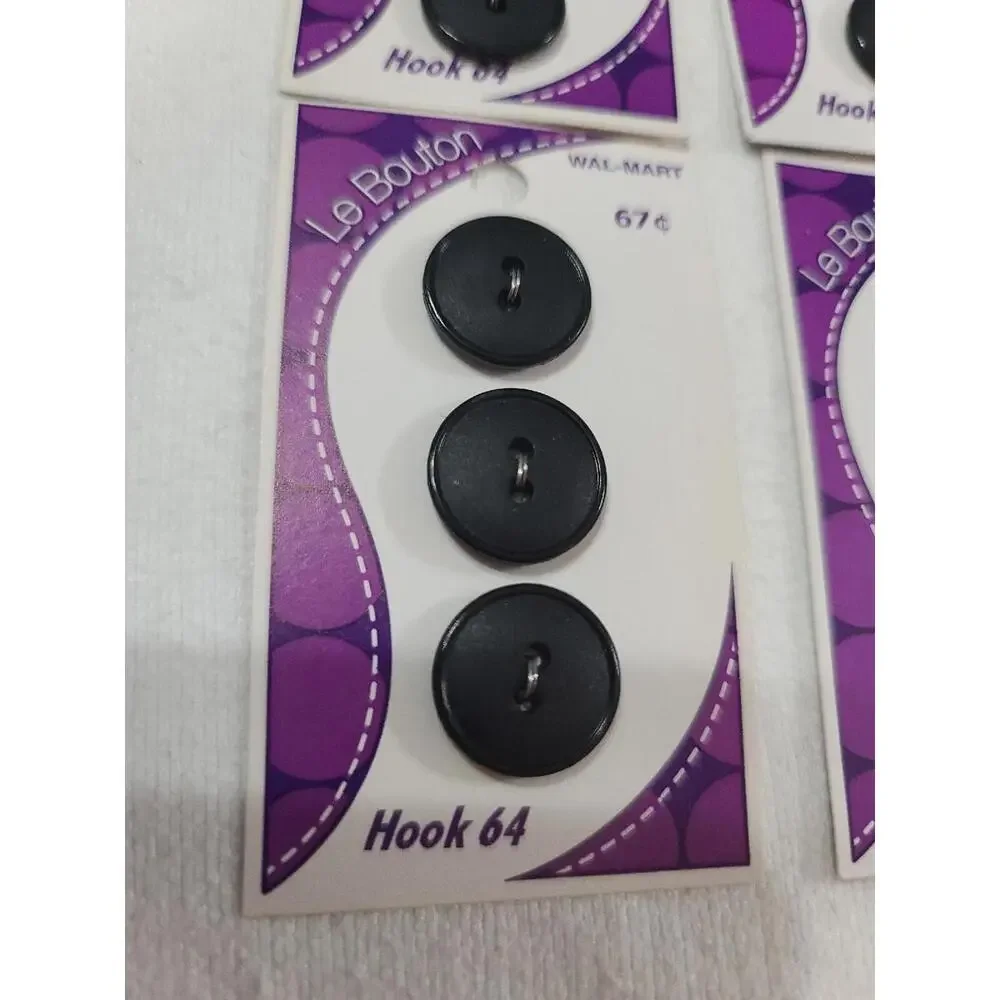 Le Bouton Button Bundle 6 Pks Of 3 Black‎ Round 2 Hole 3/4